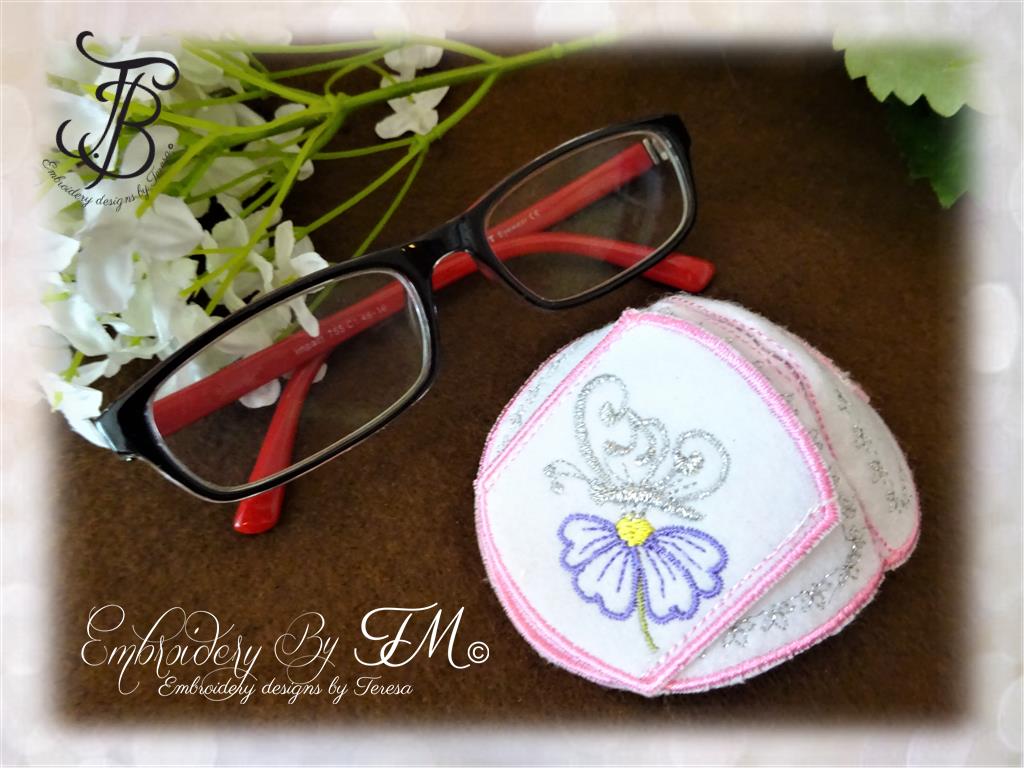 Eye patches for kids ( for girl)-occluder with butterfly 1/ 4x4 hoop/machine embroidery design