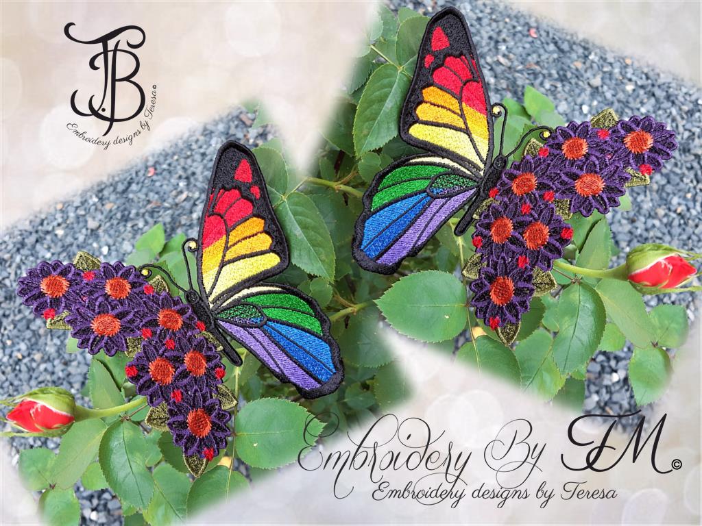 Butterfly rainbow / 5x7 hoop or larger