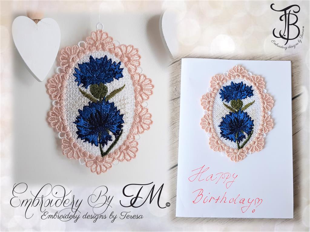 FSL oval with cornflower/two variations/4x4 hoop
