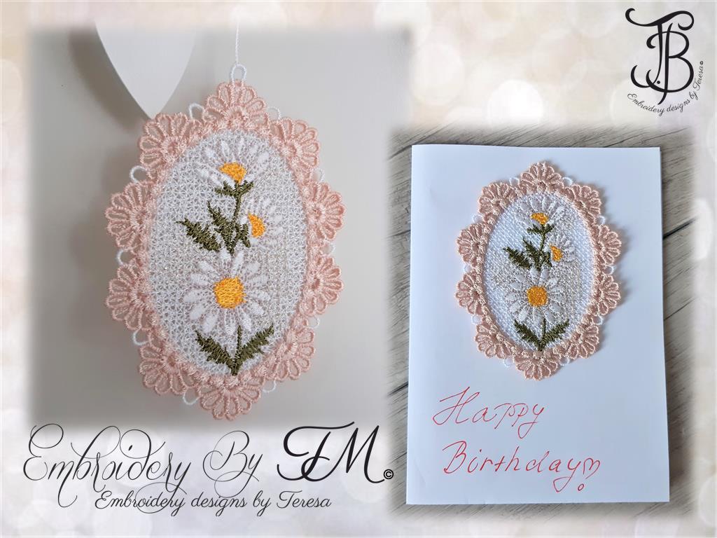 FSL oval with Daisy/two variations/4x4 hoop
