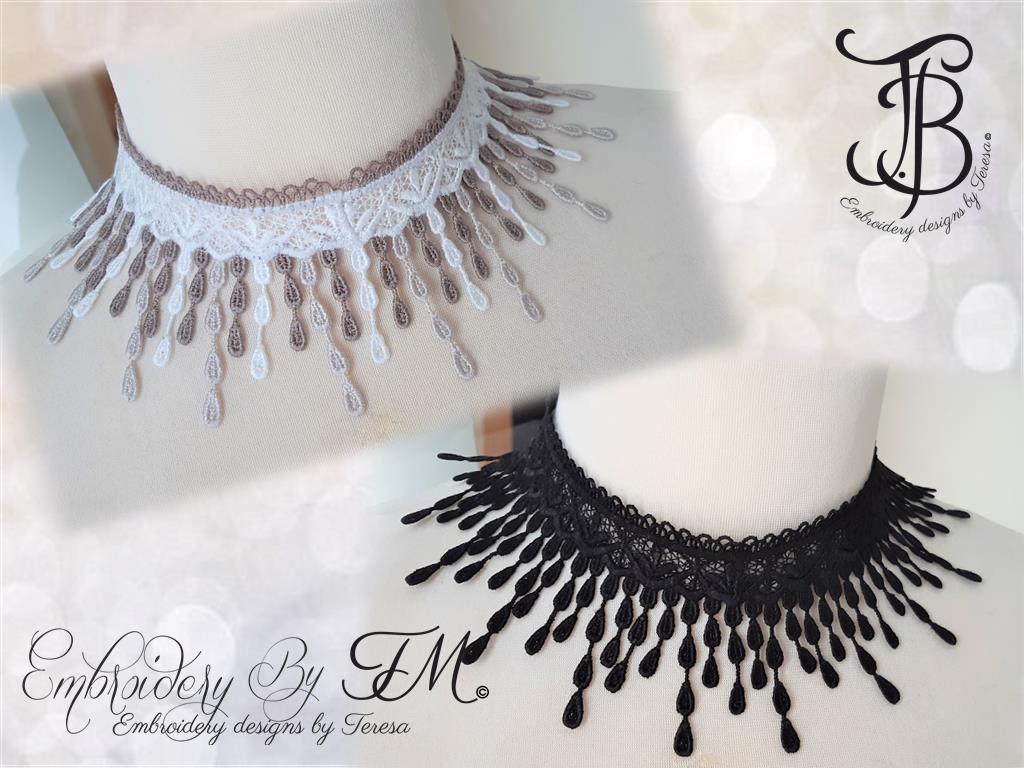 Choker lace No.1 and Earrings/ two variations