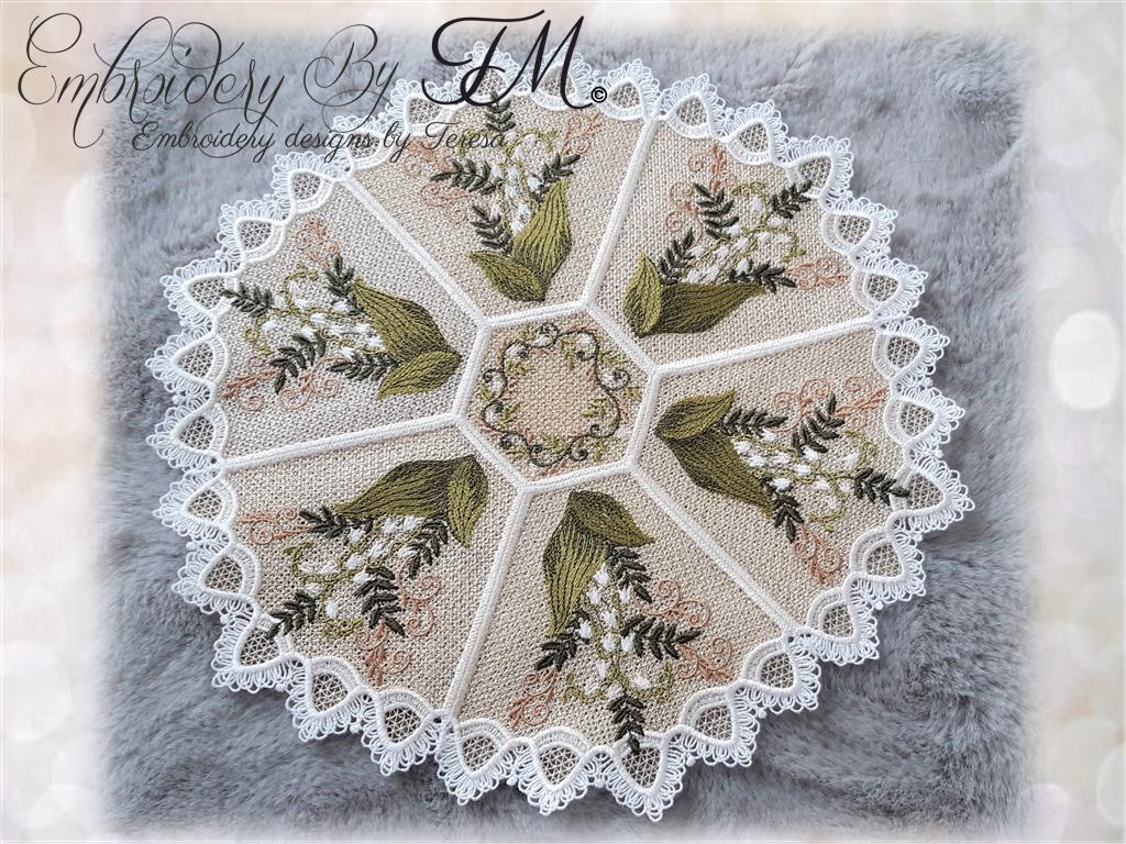 Doily with Lily of the valley/5x7 hoop