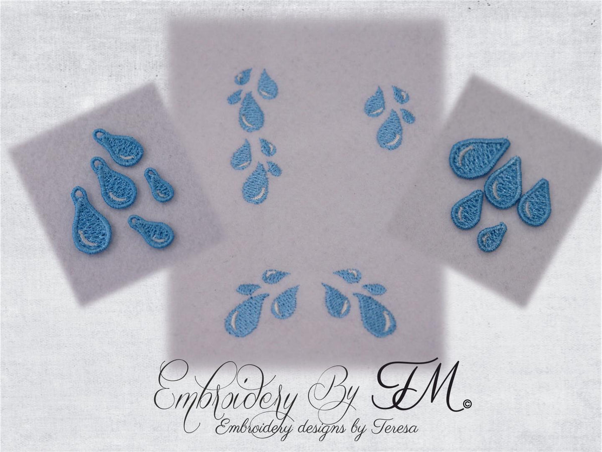 Tears FSL and tears design on fabric Embroidery by TM designs by