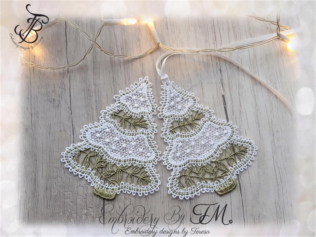Christmas tree bobbin lace / 4x4 hoop
