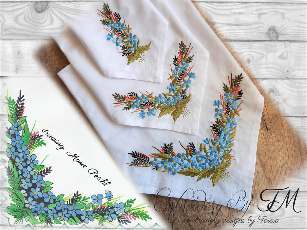 Forget me not / embroidery designs - flowers drawn by Marie Peichl