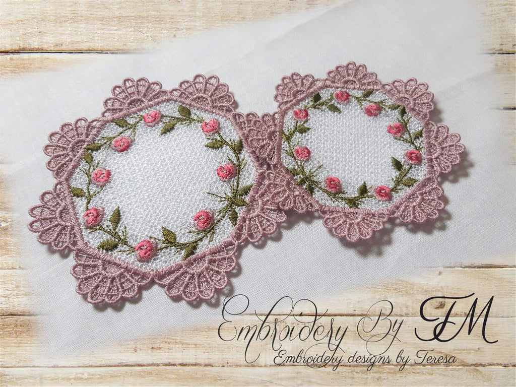 Coaster with small rose / two sizes
