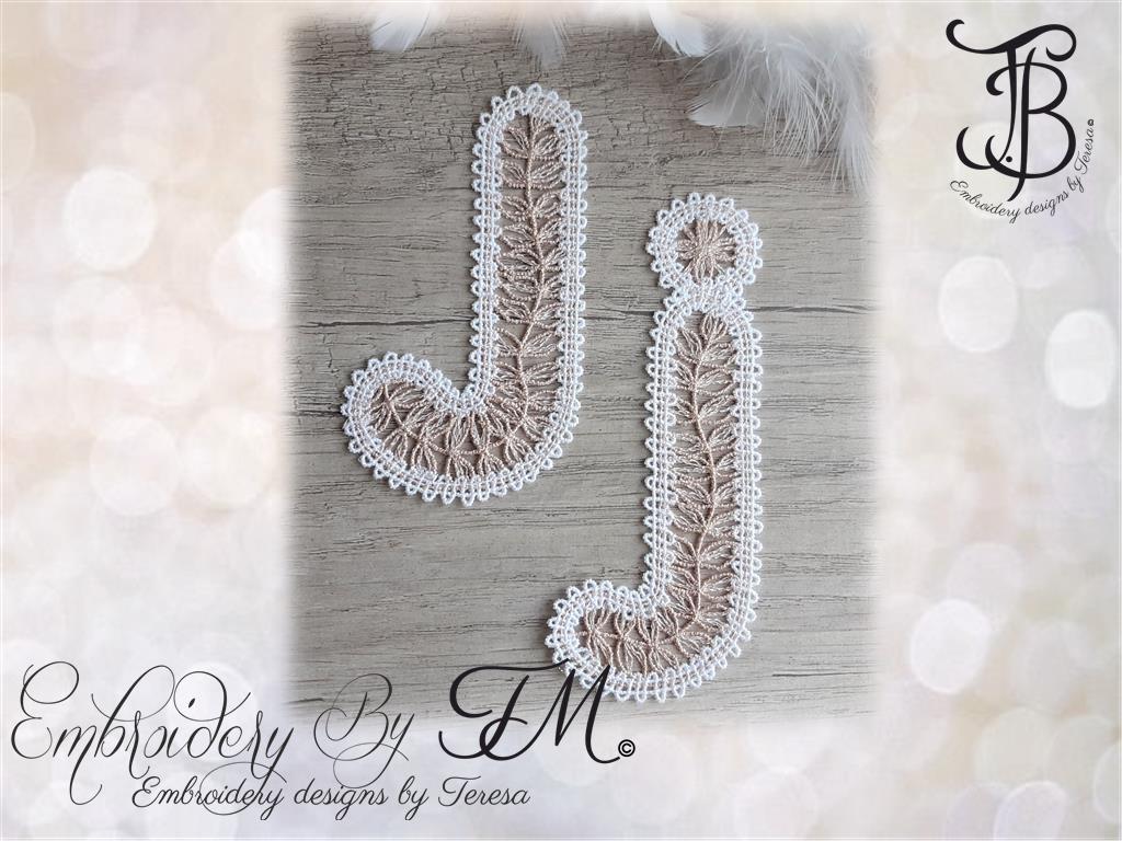 "Jj" bobbin lace - FSL/4x4 hoop