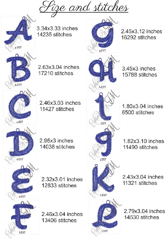 Fsl Letters Chart FSL alphabet +Numbers /4x4 hoop – Embroidery by TM - designs by Teresa