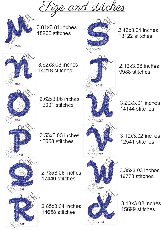 Fsl Letters Chart FSL alphabet +Numbers /4x4 hoop – Embroidery by TM - designs by Teresa
