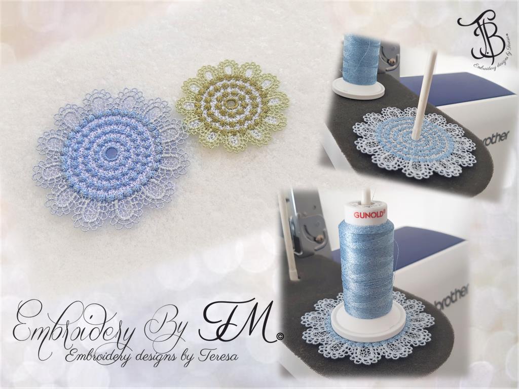 Spool Pin Doily  No.3 / 4x4 hoop/ two sizes