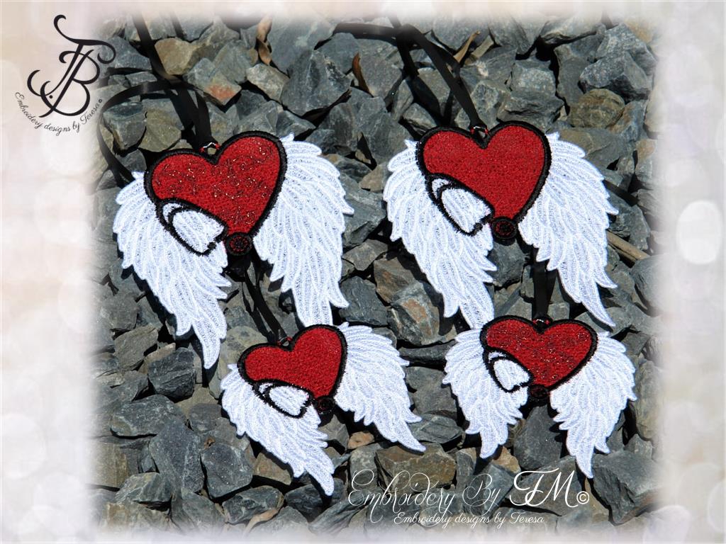 Wings with stethoscope/ two sizes/ two variations/5x7 and 4x4 hoop