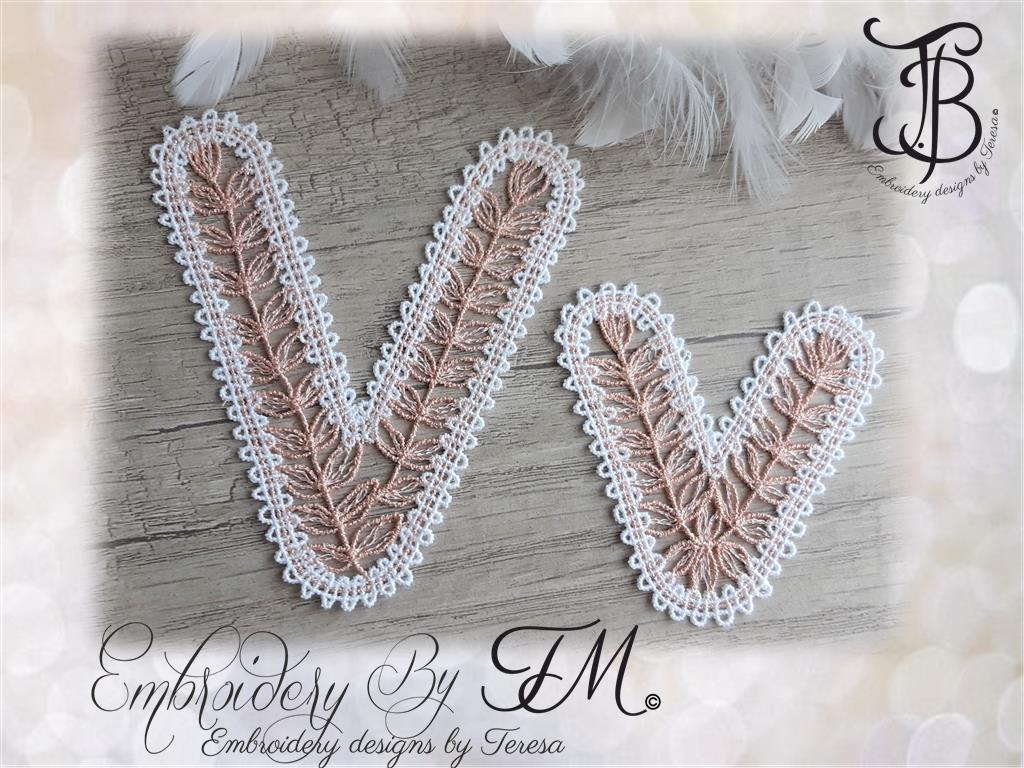 "Vv" bobbin lace - FSL/4x4 hoop
