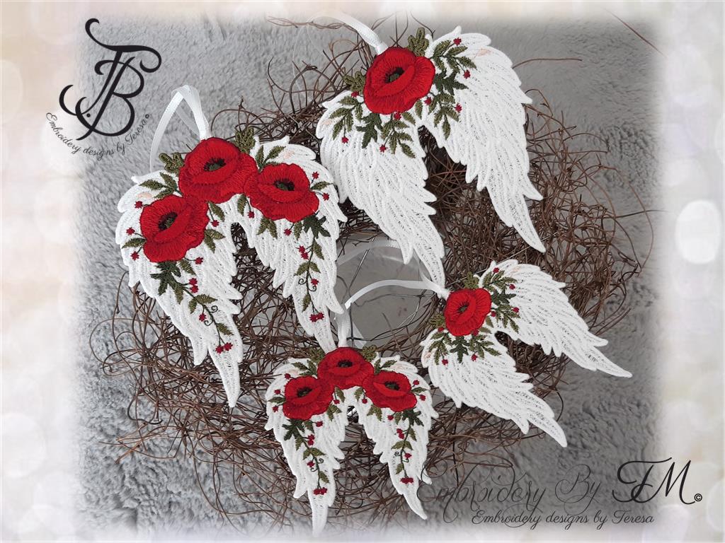 Wings with poppies / two sizes and two variations