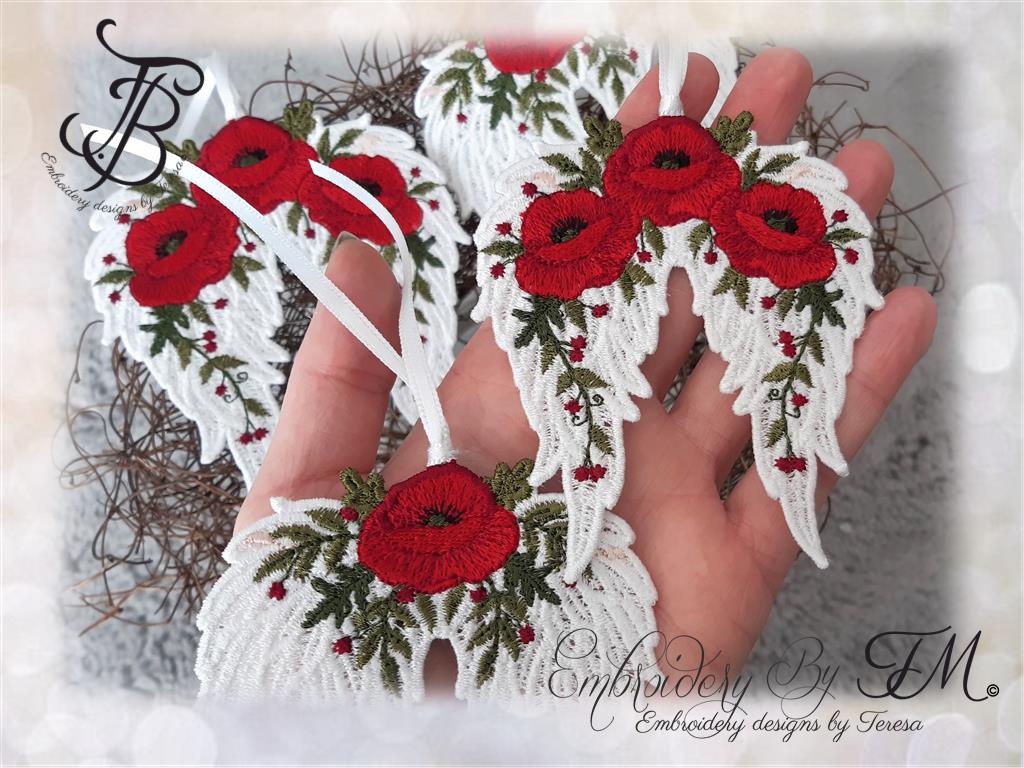 Wings with poppies / two sizes and two variations